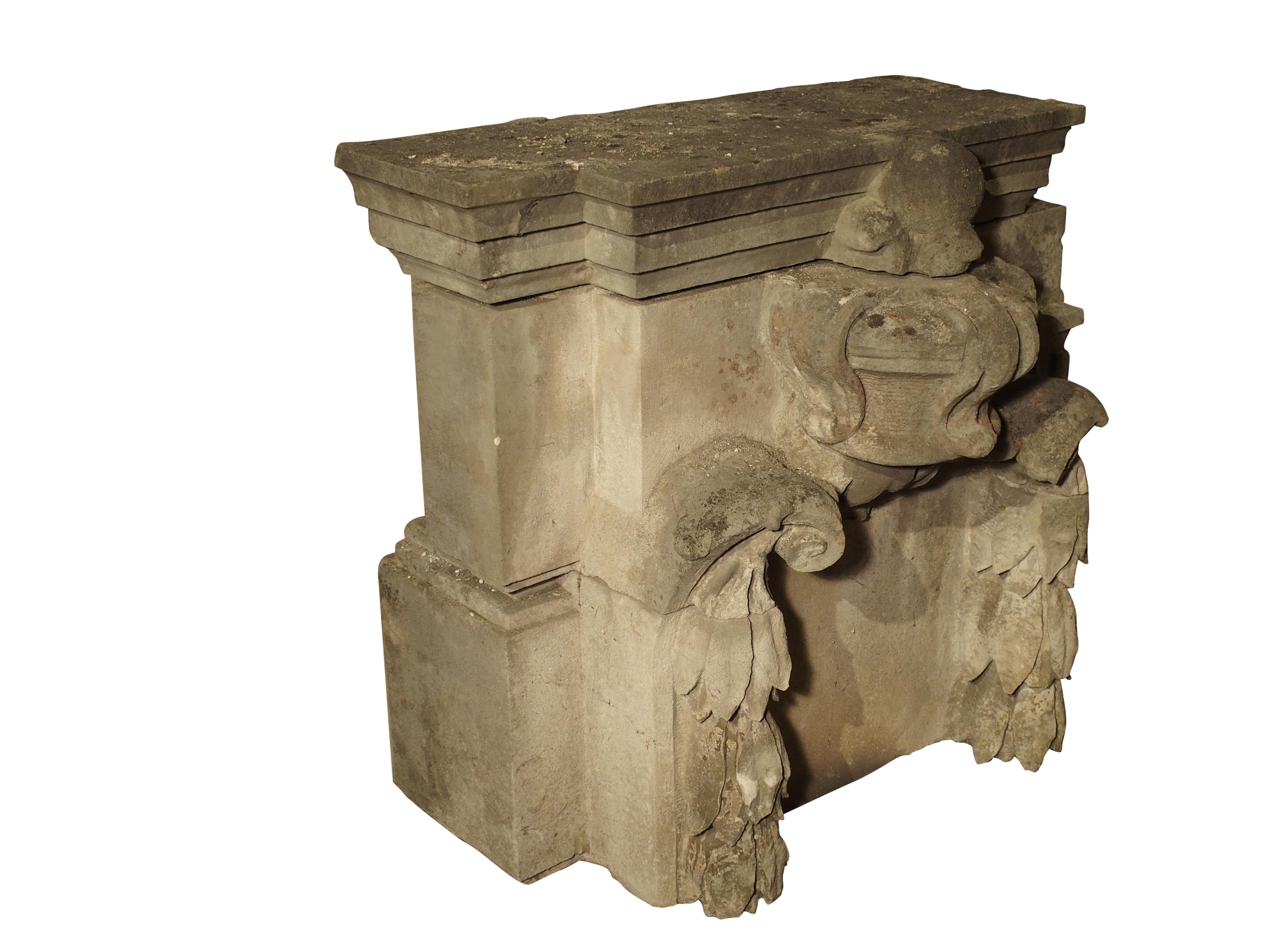 Hand-Carved Pair of Late 18th Century Carved Limestone Architecturals from France