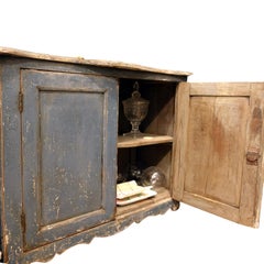 Pair of Late 18th century Cerulean Blue painted Italian Cupboards