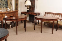 Pair of Late 18th Century Chippendale Figured Mahogany Demilune Console Tables