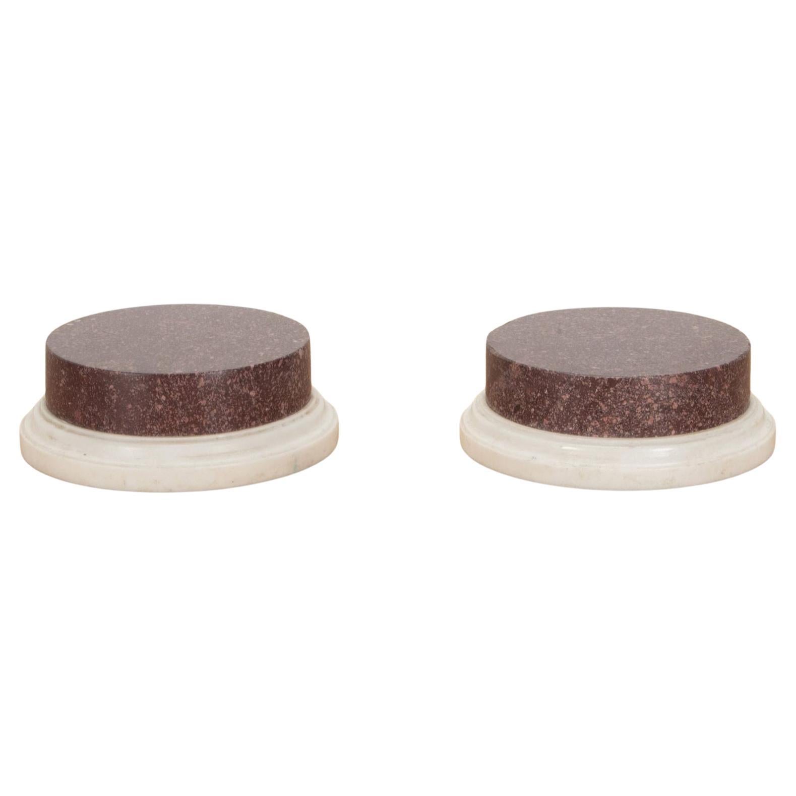 Pair of Late 18th Century Egyptian Porphyry Stands For Sale