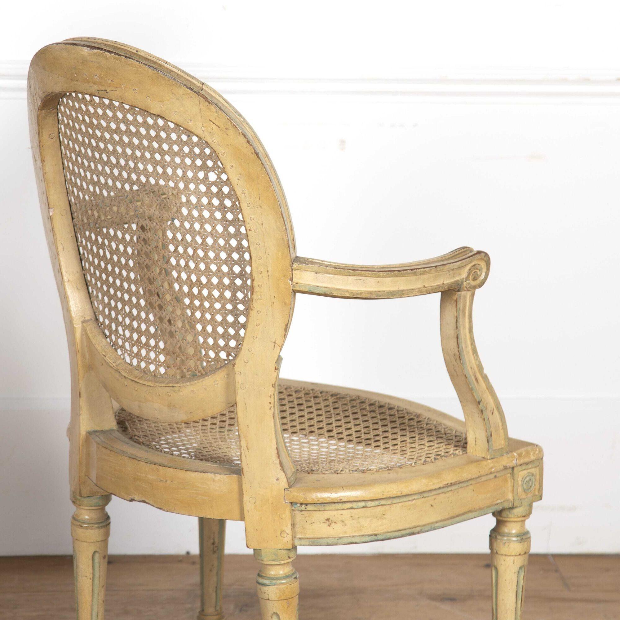 Pair of Late 18th Century French Caned Armchairs In Good Condition For Sale In Gloucestershire, GB