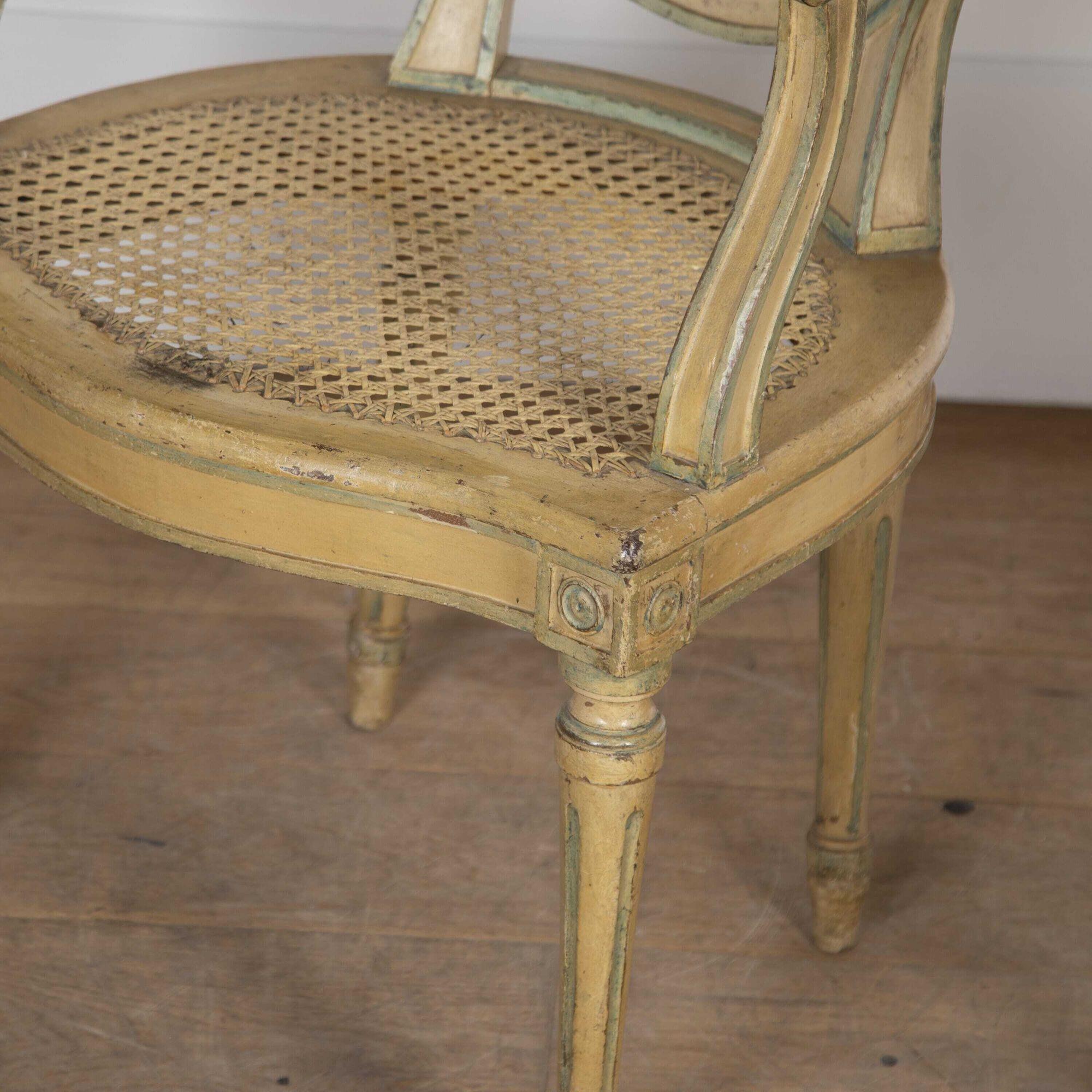 Pair of Late 18th Century French Caned Armchairs For Sale 4