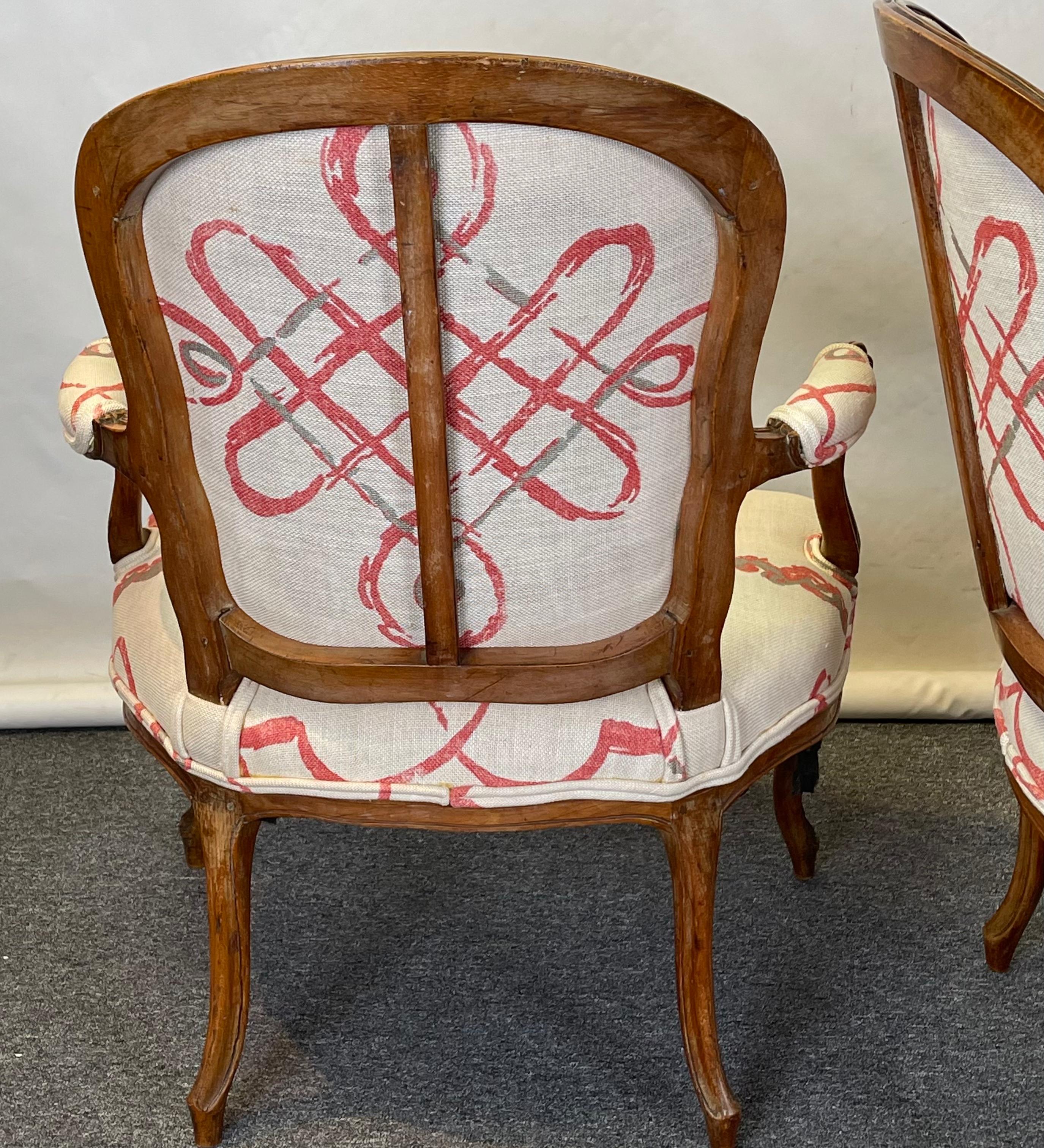 Pair of Late 18th Century French Carved Walnut Fauteuils 3
