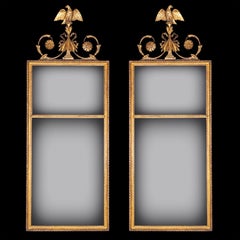 Pair Of Late 18th Century George III Period English Gilt Pier / Wall Mirrors