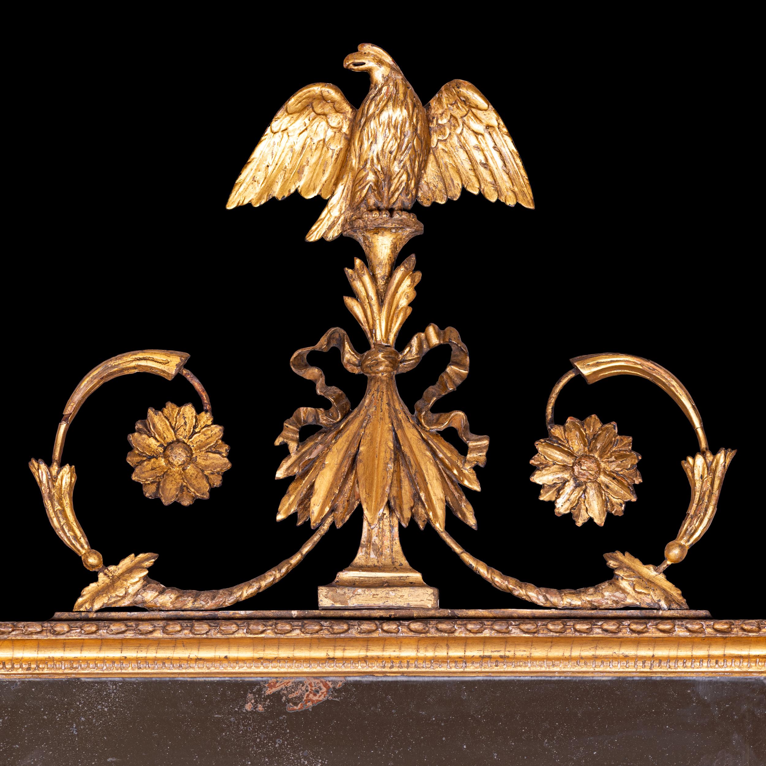 Inglese Coppia di specchi da molo o da parete dorati inglesi del periodo Giorgio III della fine del XVIII secolo in vendita