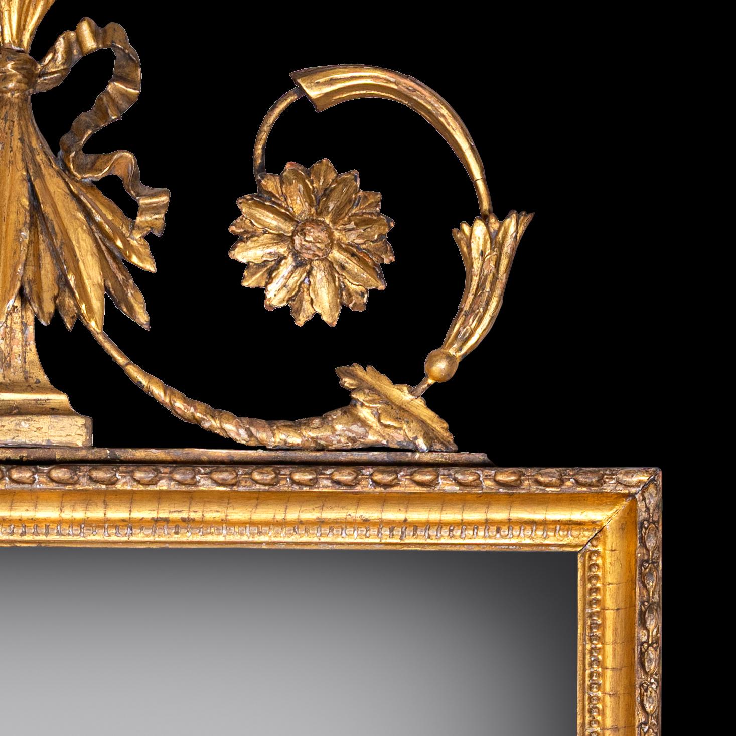 Smussato Coppia di specchi da molo o da parete dorati inglesi del periodo Giorgio III della fine del XVIII secolo in vendita