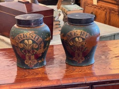Pair of Late 18th Century Green Tobacco Jars
