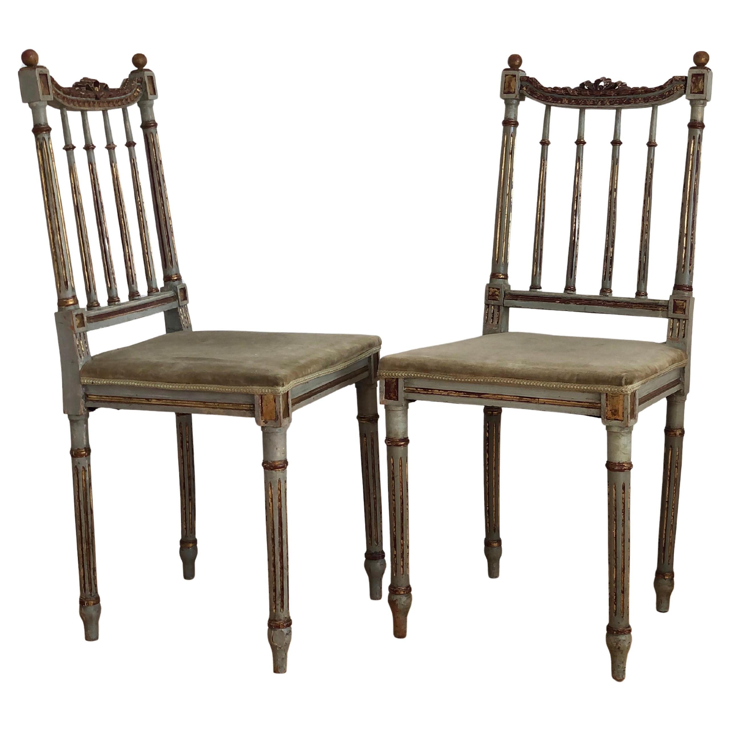 Paire de chaises gustaviennes de la fin du XVIIIe siècle, style Louis XVI, Suède en vente