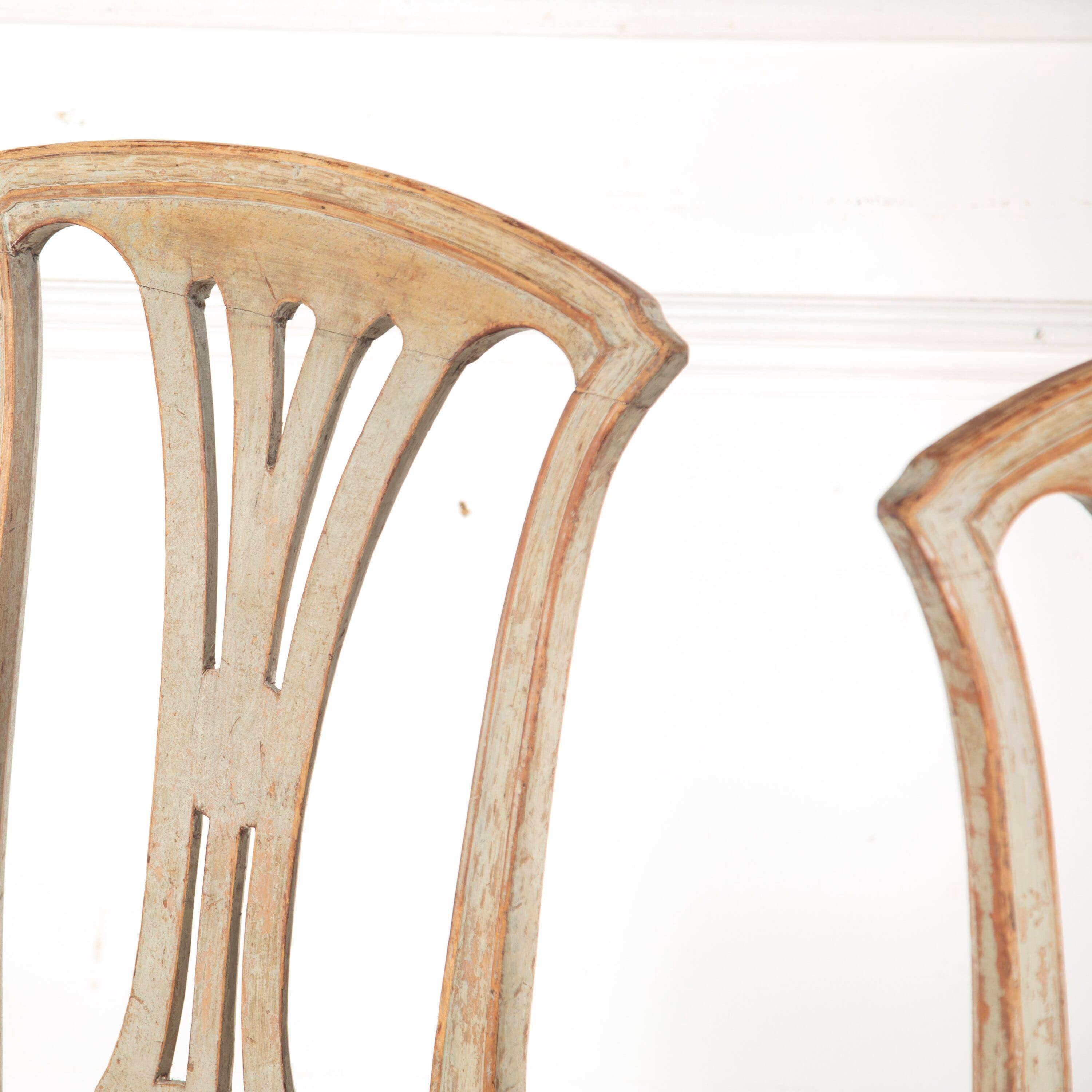 Swedish Pair of Late 18th Century Gustavian Side Chairs For Sale