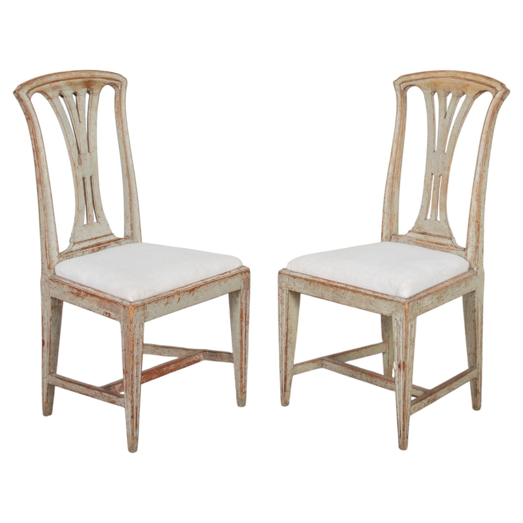Pair of Late 18th Century Gustavian Side Chairs