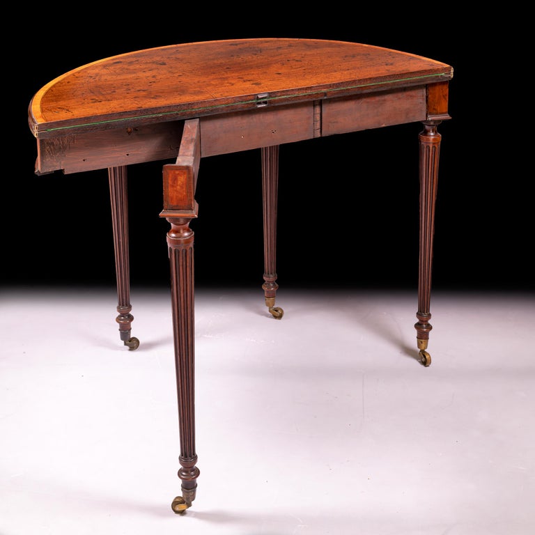 Pair Of Late 18th Century Irish Mahogany Demilune Card Tables
