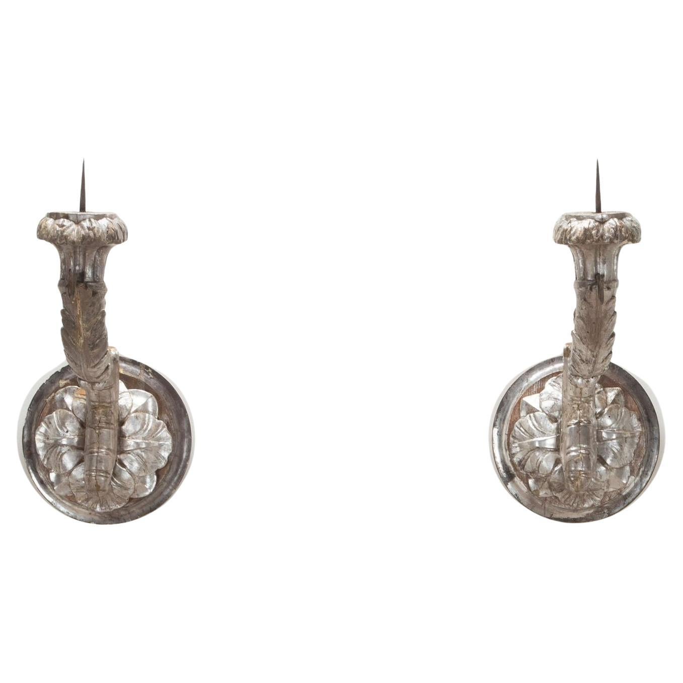 Pair of Late 18th Century Italian Candle Sconces For Sale