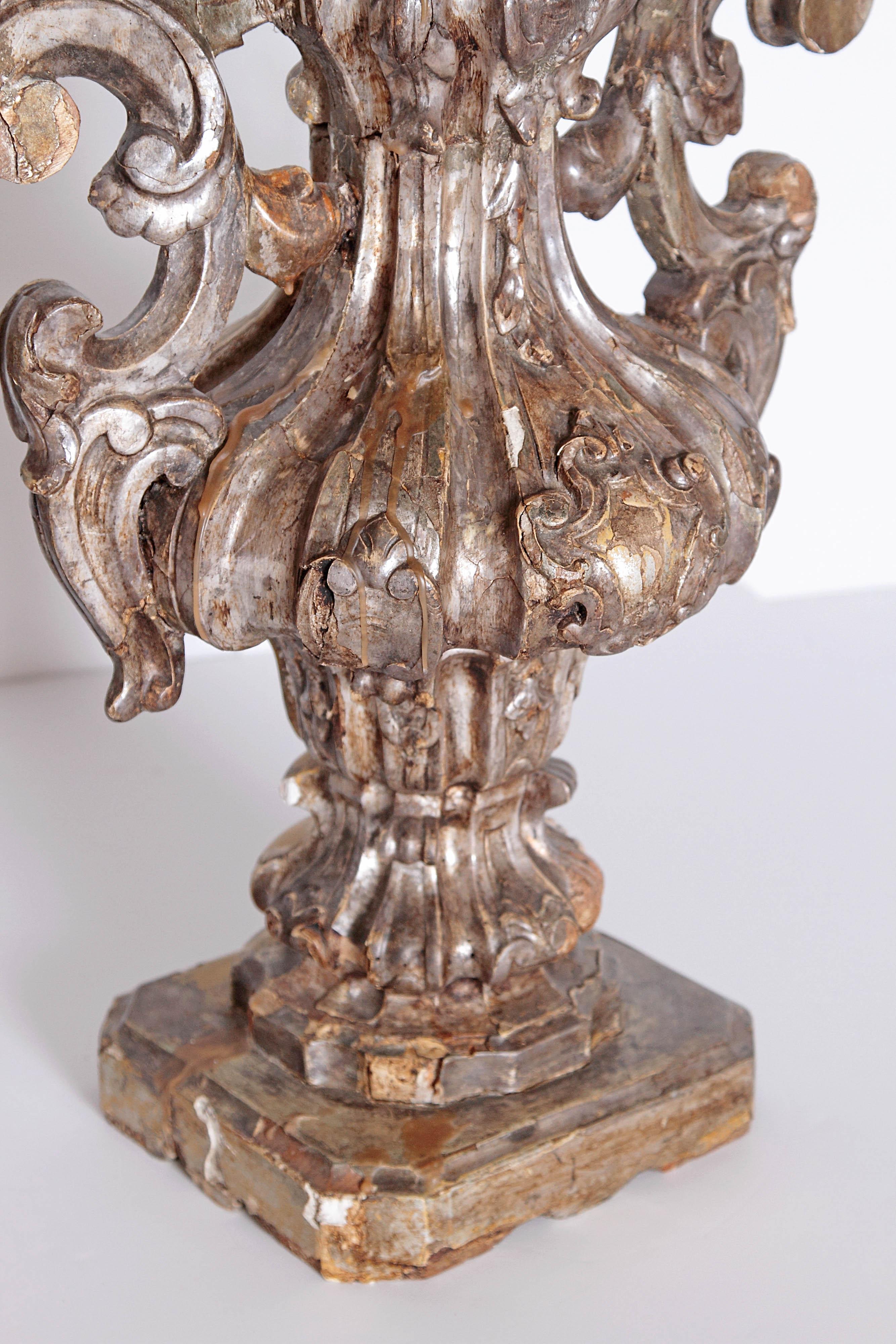 Pair of Late 18th Century Italian Carved and Gilt Candleholders 9