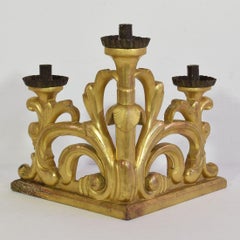 Pair of Late 18th Century Italian Giltwood Baroque Candlesticks or Candleholders