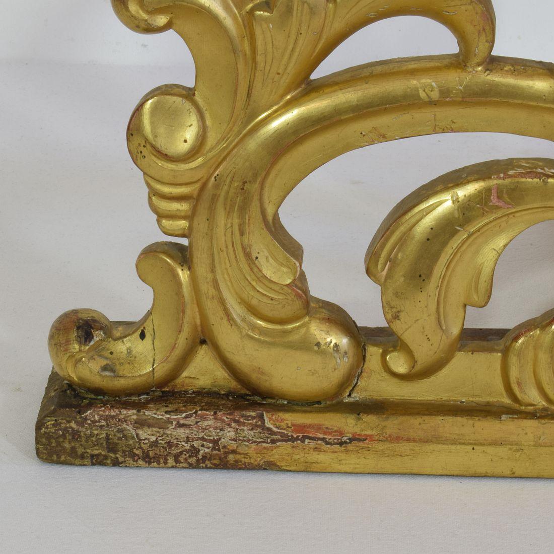 Wood Pair of Late 18th Century Italian Giltwood Baroque Candlesticks or Candleholders