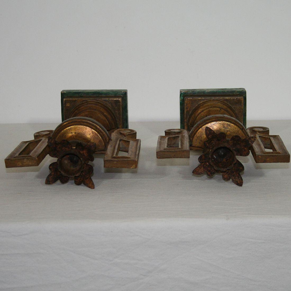 Pair of Late 18th Century Italian Neoclassical Carved Candleholders 2