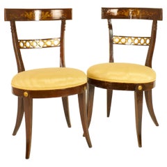 Pair of Late 18th Century Italian Neoclassical Klismos Style Side Chairs