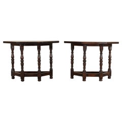 Pair of Late 18th Century Italian Solid Walnut Console Tables