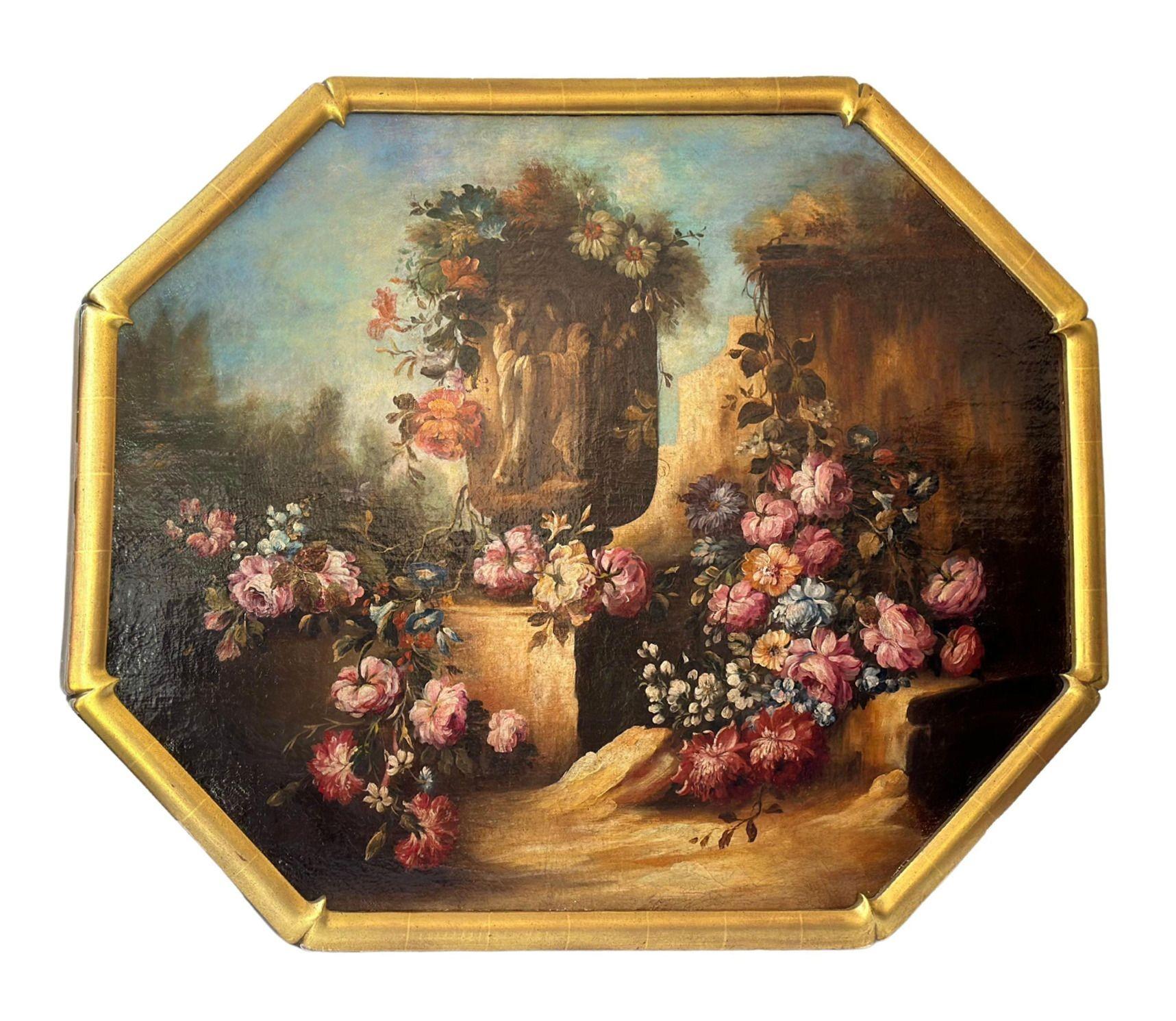 Paar italienische Stillleben des späten 18. Jahrhunderts, Öl auf Leinwand (Italienisch) im Angebot