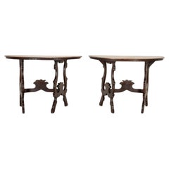 Pair of Late 18th Century Italian Walnut Console Tables