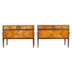 Pair of Late 18th Century Italian Yew and Cherrywood Commodes