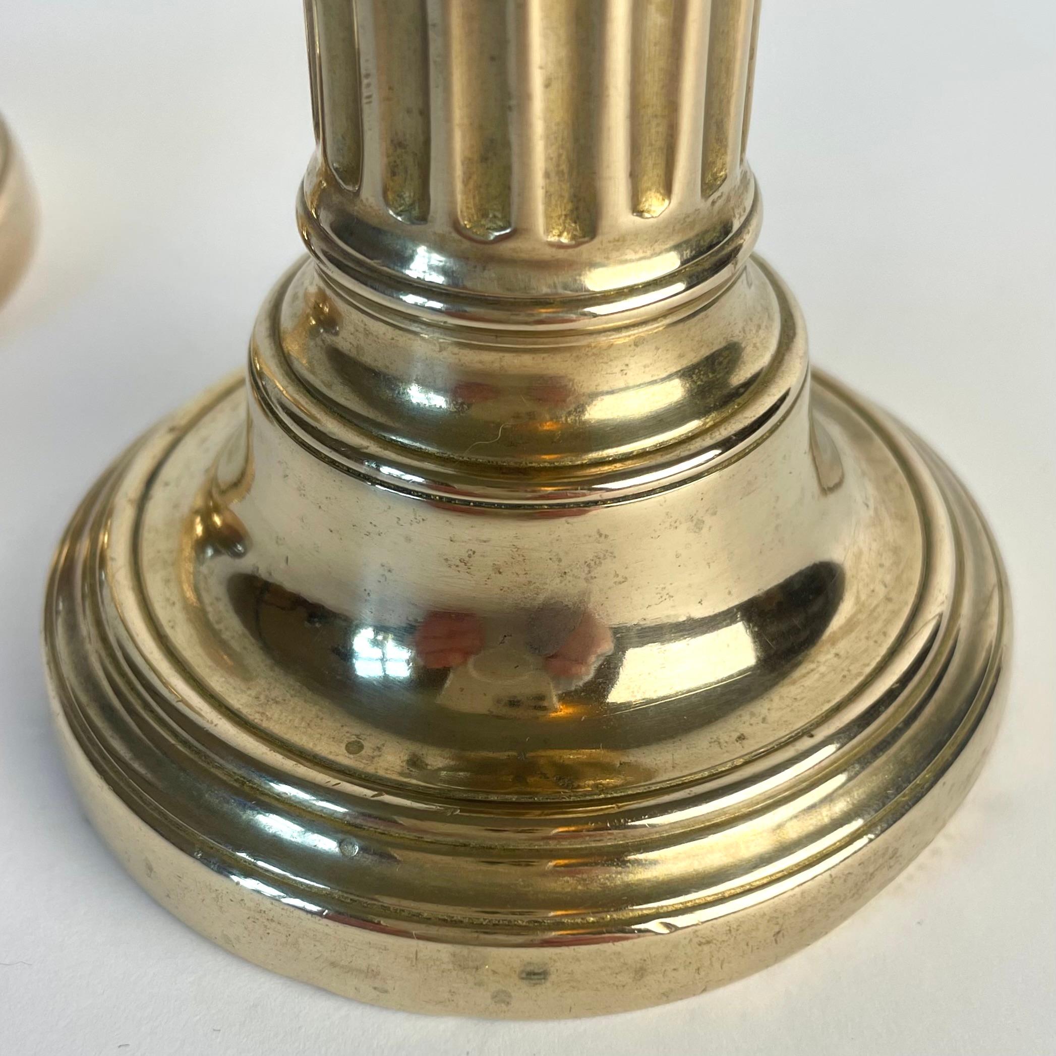 Pair of Late 18th Century Louis XVI Gilt Bronze Candlesticks, France In Good Condition For Sale In Knivsta, SE