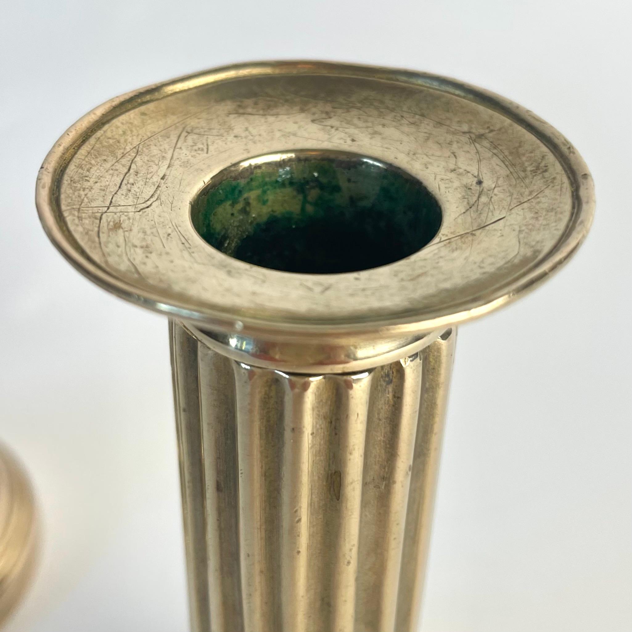 Pair of Late 18th Century Louis XVI Gilt Bronze Candlesticks, France For Sale 2