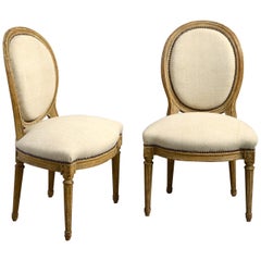 Pair of Late 18th Century Louis XVI Period Painted Side Chairs