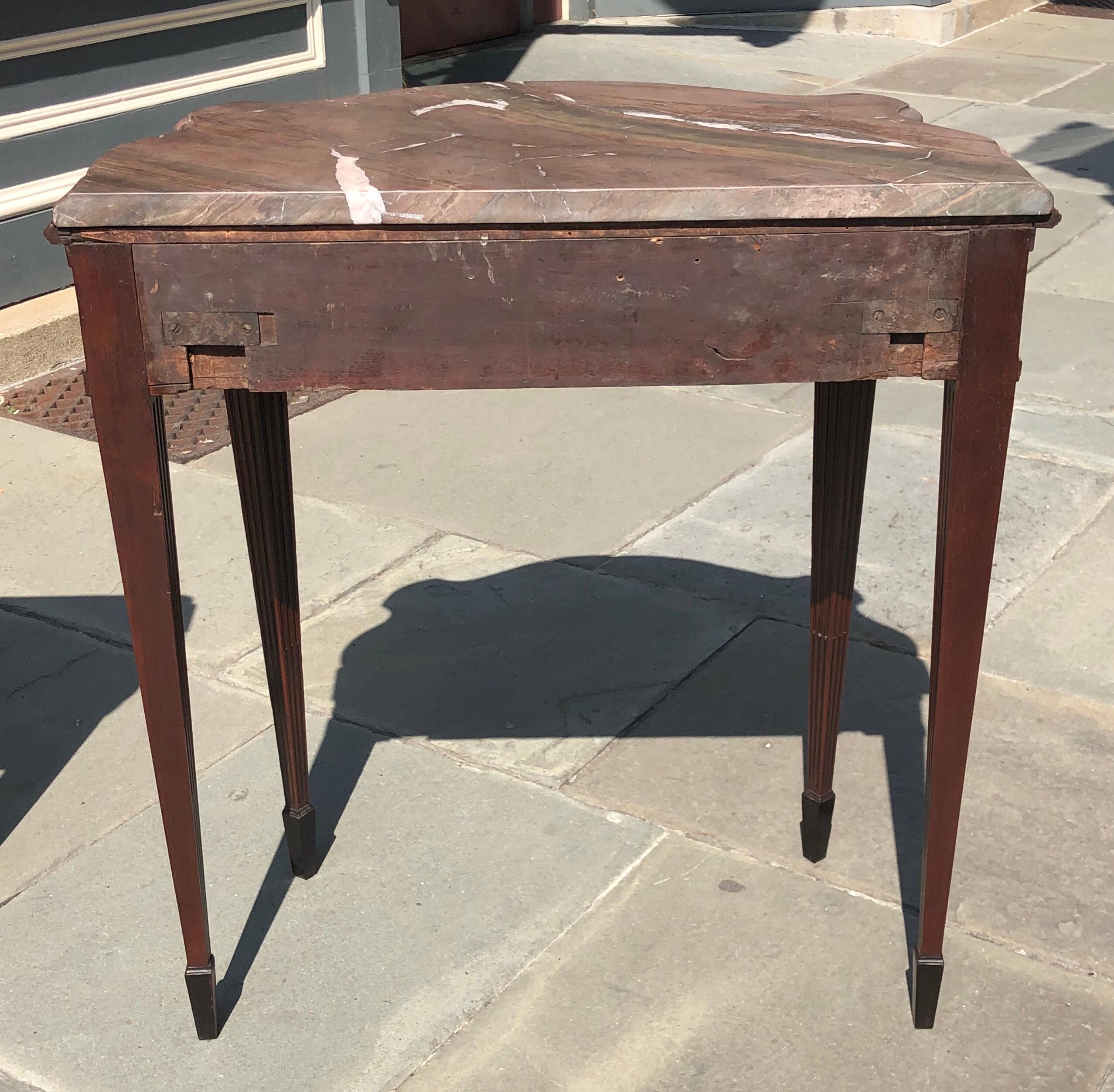 Pair of Late 18th Century Mahogany and Marble English Console Tables For Sale 8