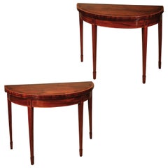 Pair of Late 18th Century Sheraton Mahogany Card Tables