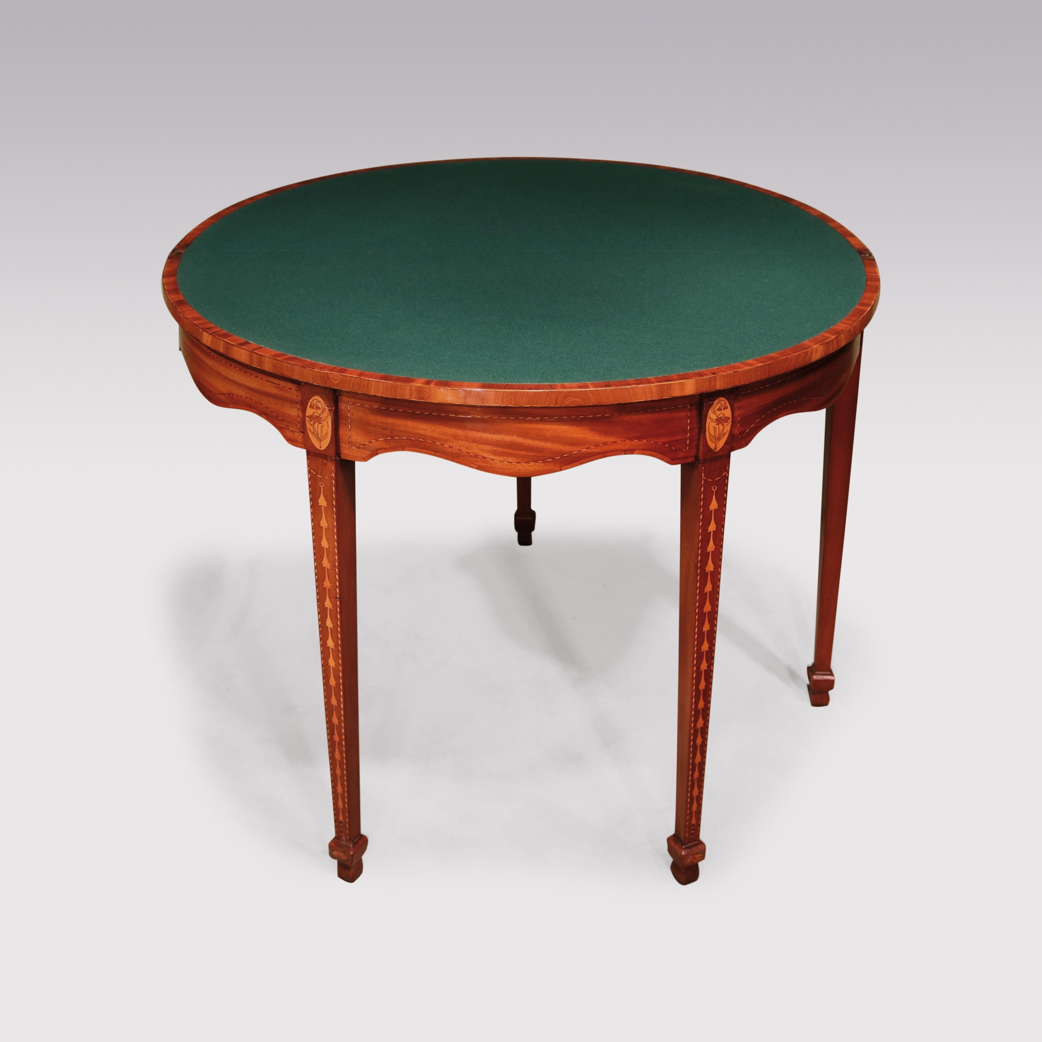 Pair of Late 18th Century Sheraton Period Figured Mahogany Card Tables In Good Condition For Sale In London, GB