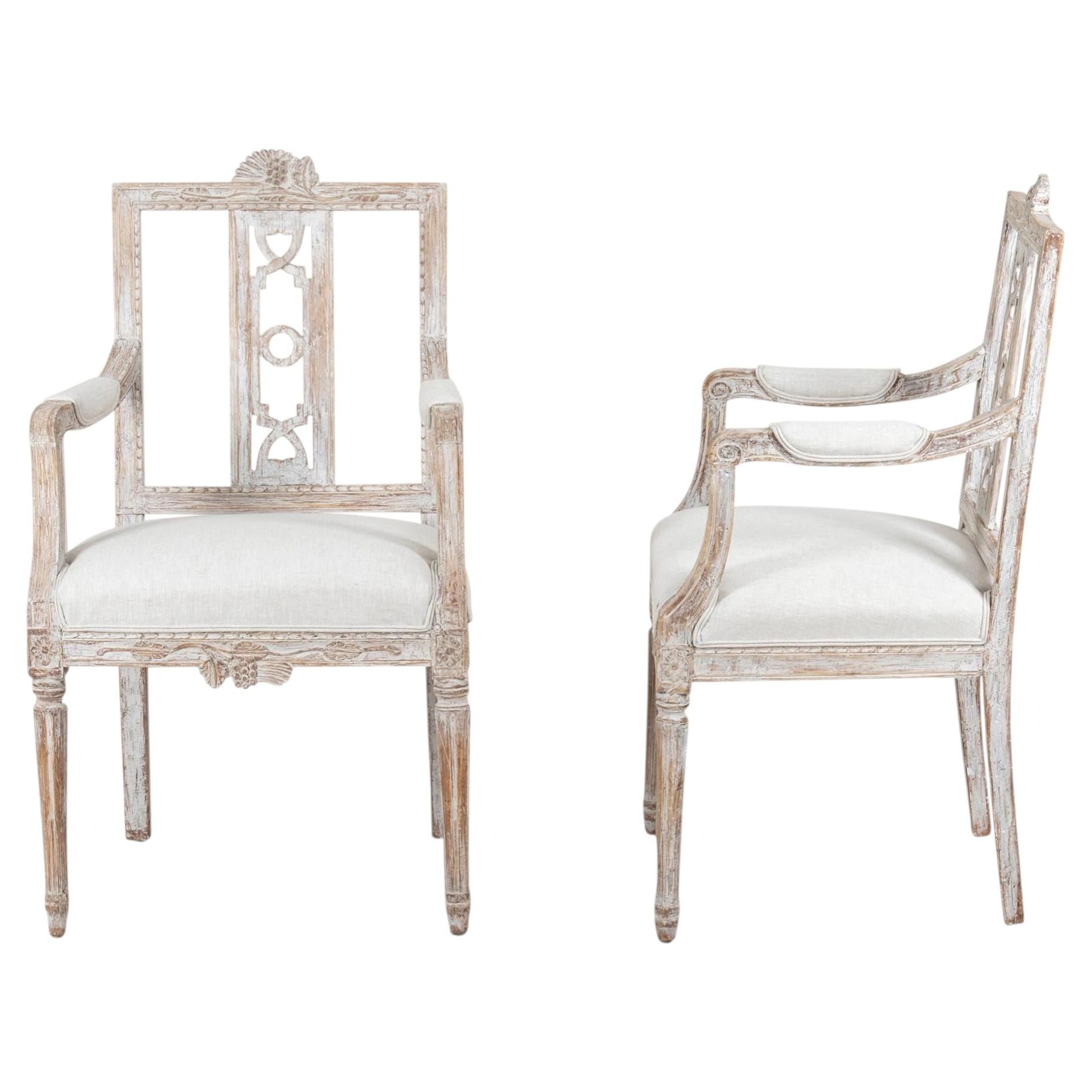 Pair of Late 18th Century Swedish Gustavian Lindome Chairs