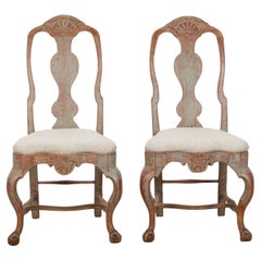Antique Pair of Late 18th Century Swedish Rococo Chairs