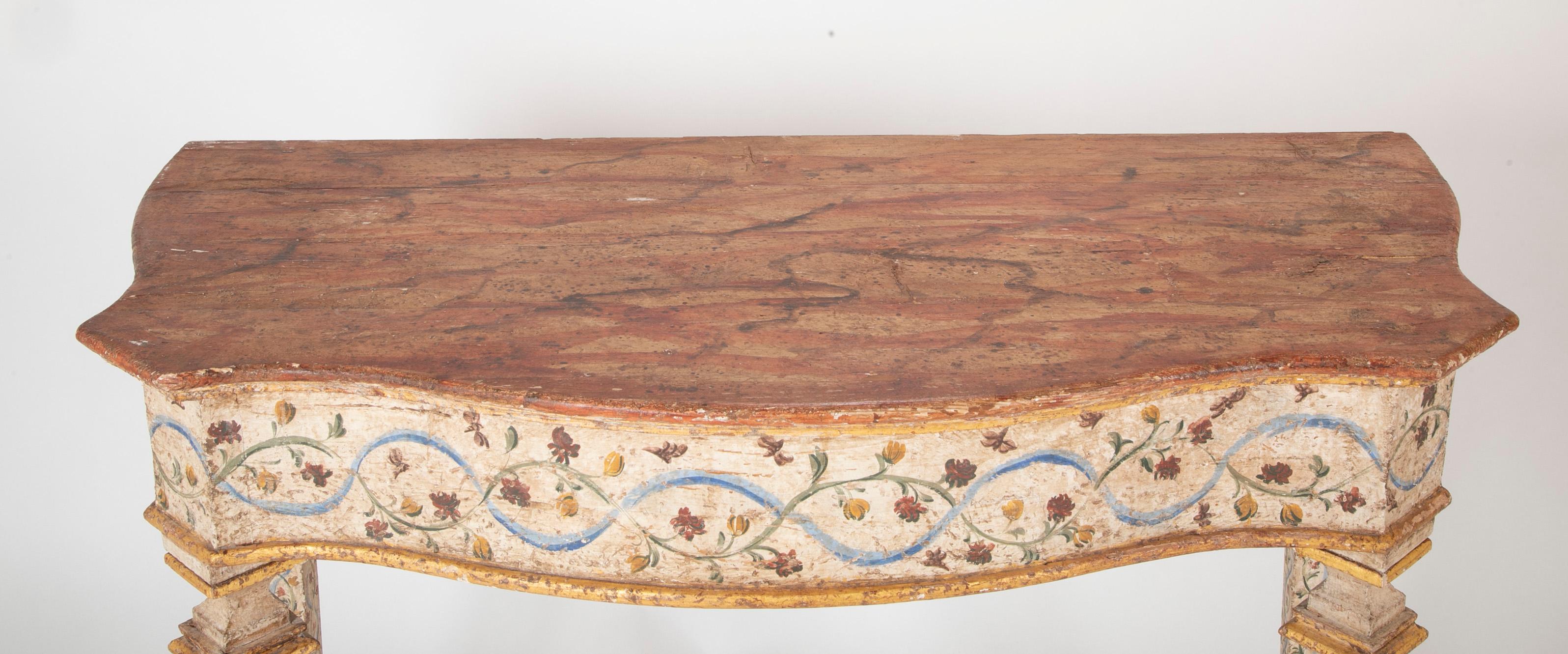 Pair of Late 18th Century Venetian Painted Consoles For Sale 7