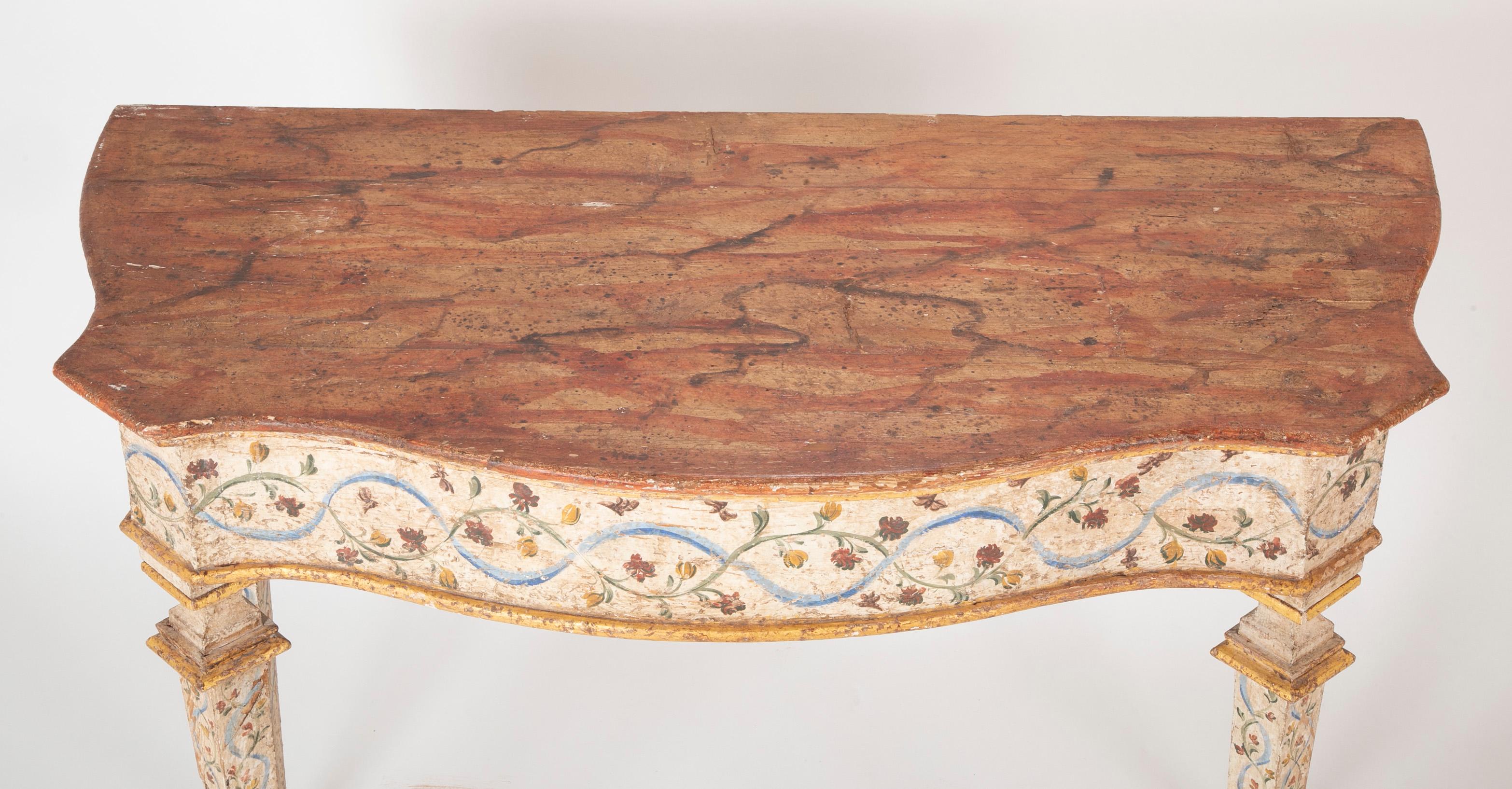 Pair of Late 18th Century Venetian Painted Consoles For Sale 8