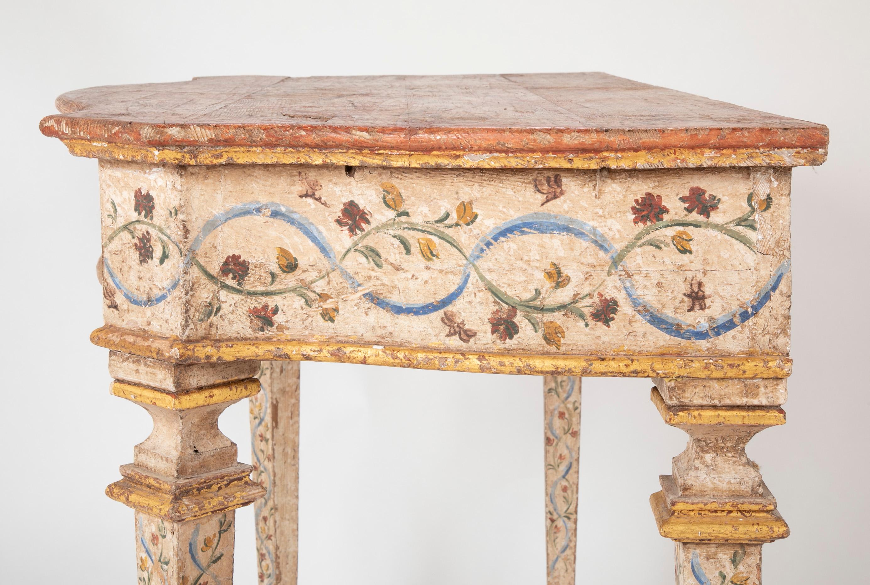 Pair of Late 18th Century Venetian Painted Consoles For Sale 11