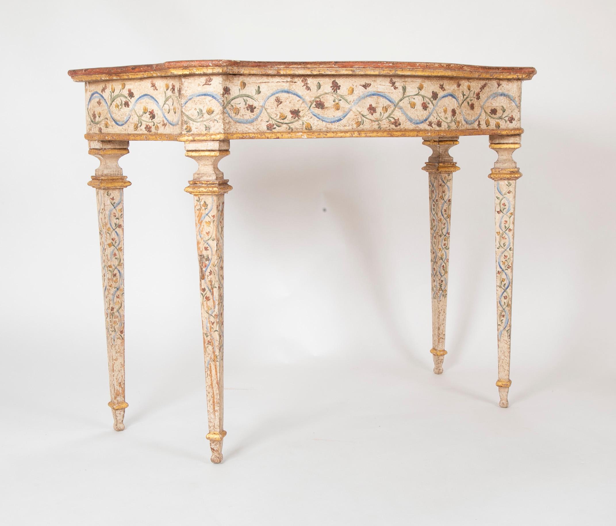 Pair of Late 18th Century Venetian Painted Consoles For Sale 1