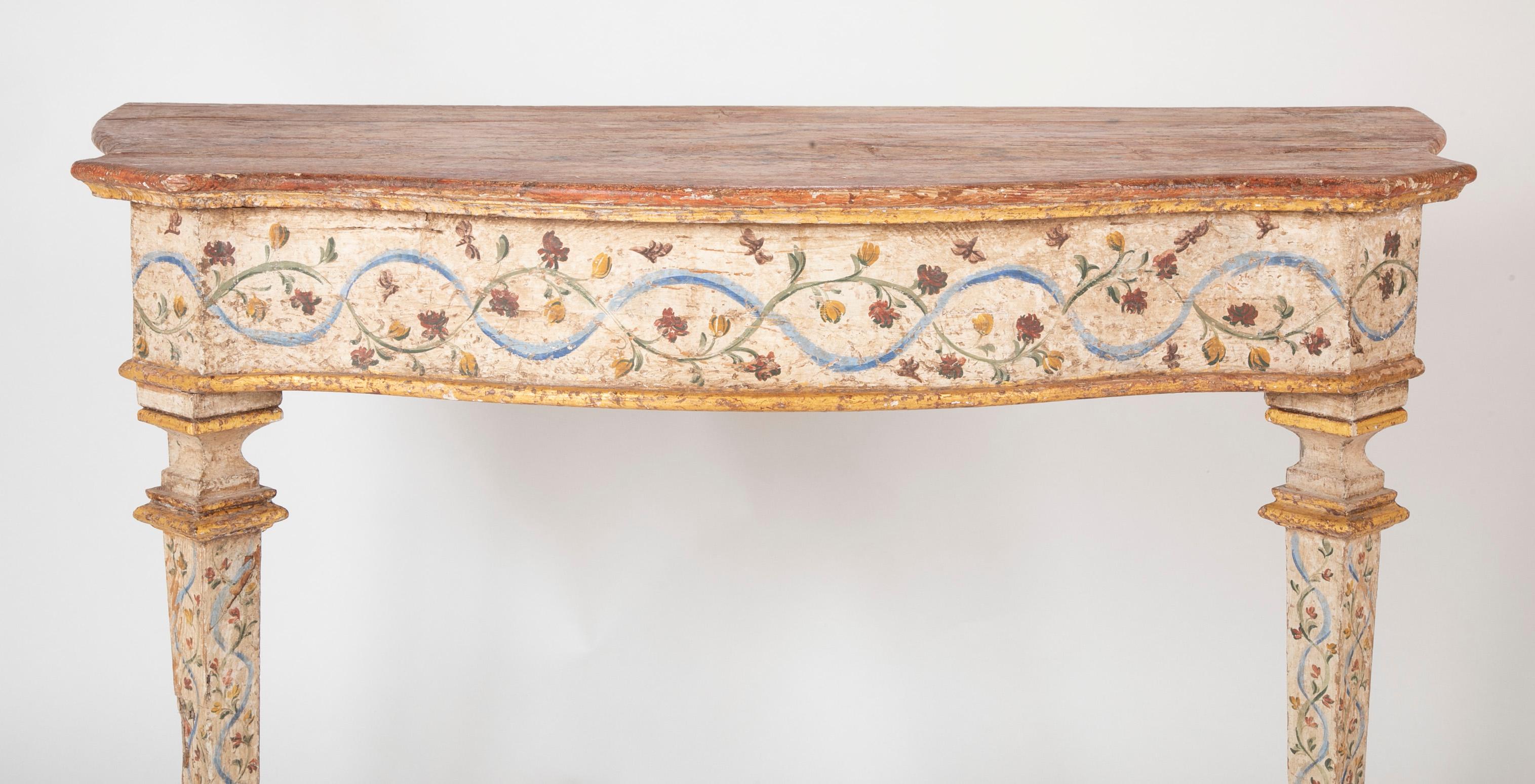 Pair of Late 18th Century Venetian Painted Consoles For Sale 4