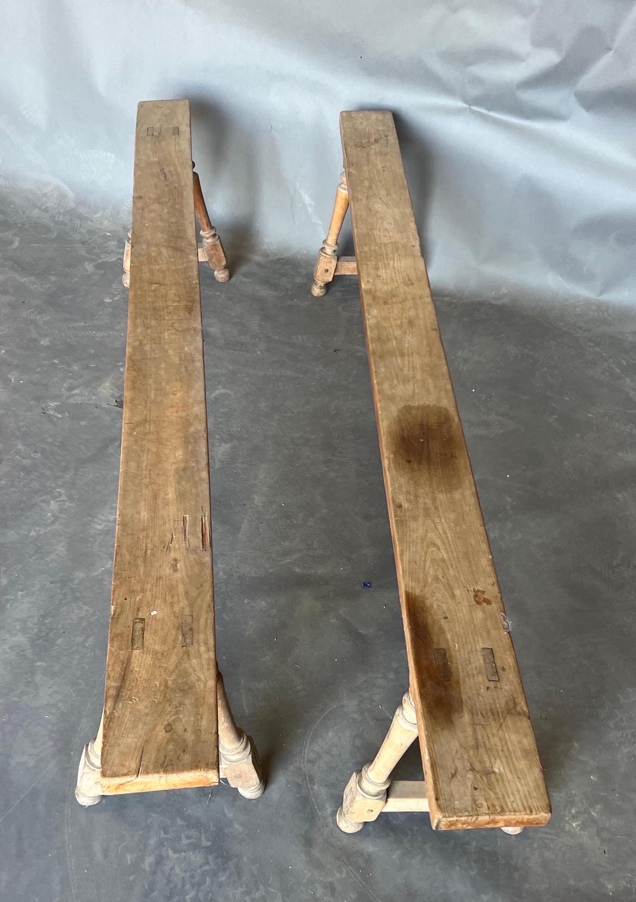 Pair of late 18th- early 19th century French benches  For Sale 1