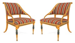 Pair of Swedish Neoclassic Striped Armchairs