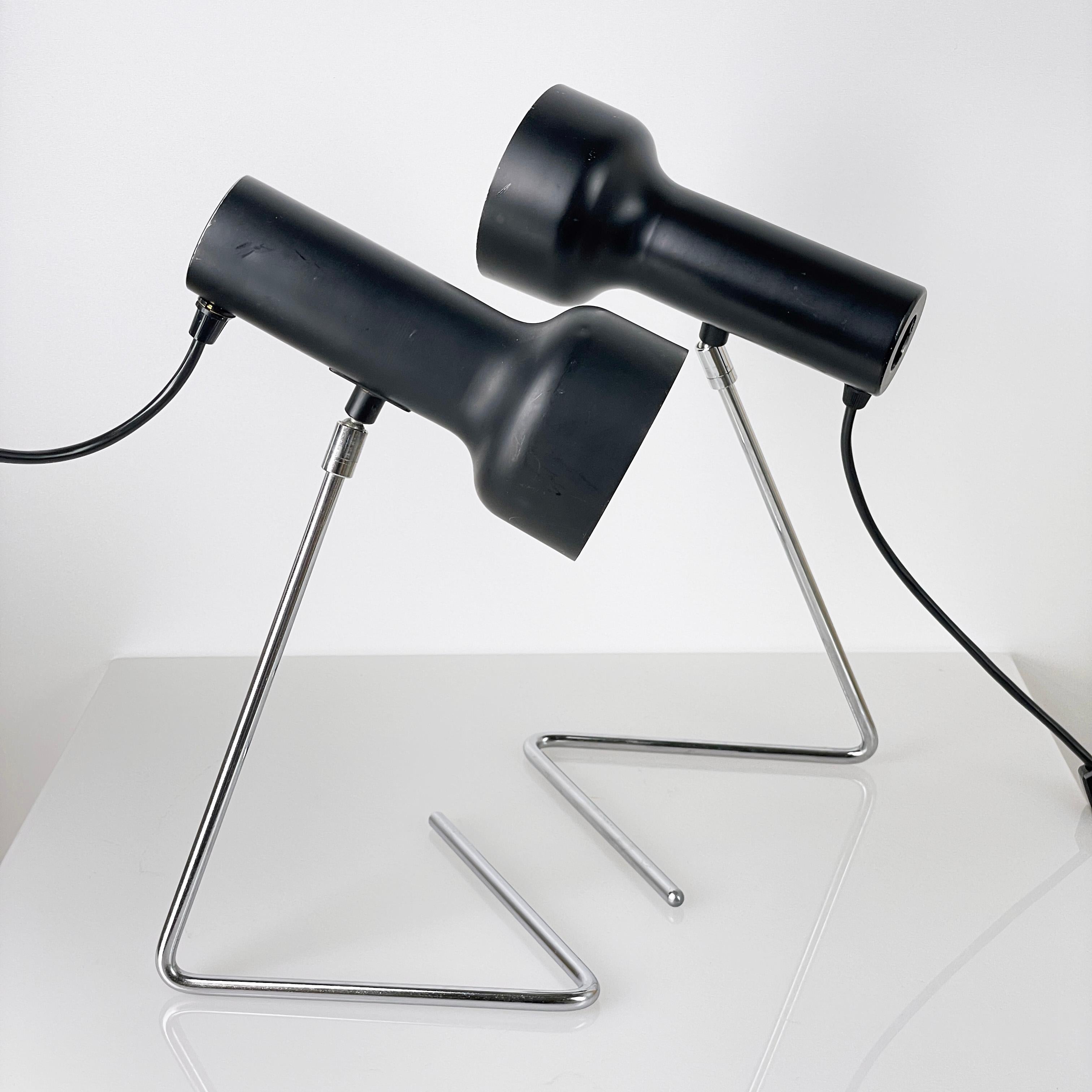 Swiss Pair of late 1950's Minimalist Table Lamps For Sale