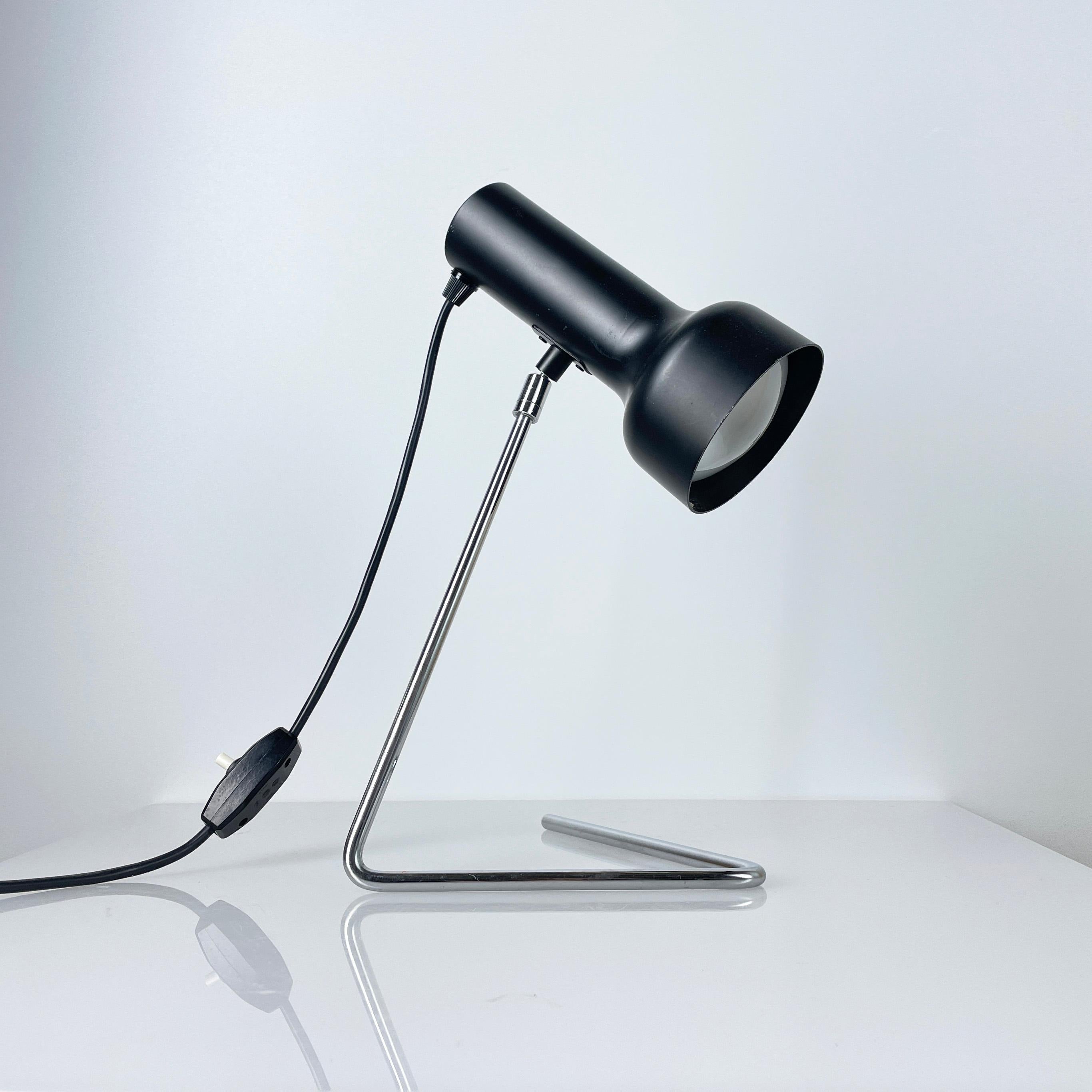 Aluminum Pair of late 1950's Minimalist Table Lamps For Sale