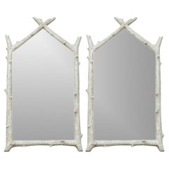 Pair of Late 1970s Plaster "Twig" Mirrors by John Dickinson