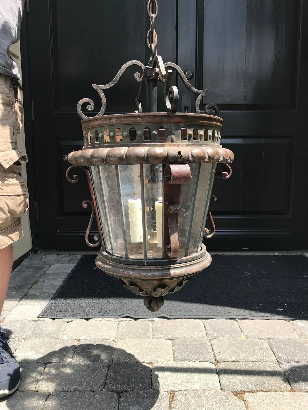 19th Century Pair of Late 19th and Early 20th Century Continental Iron Lanterns