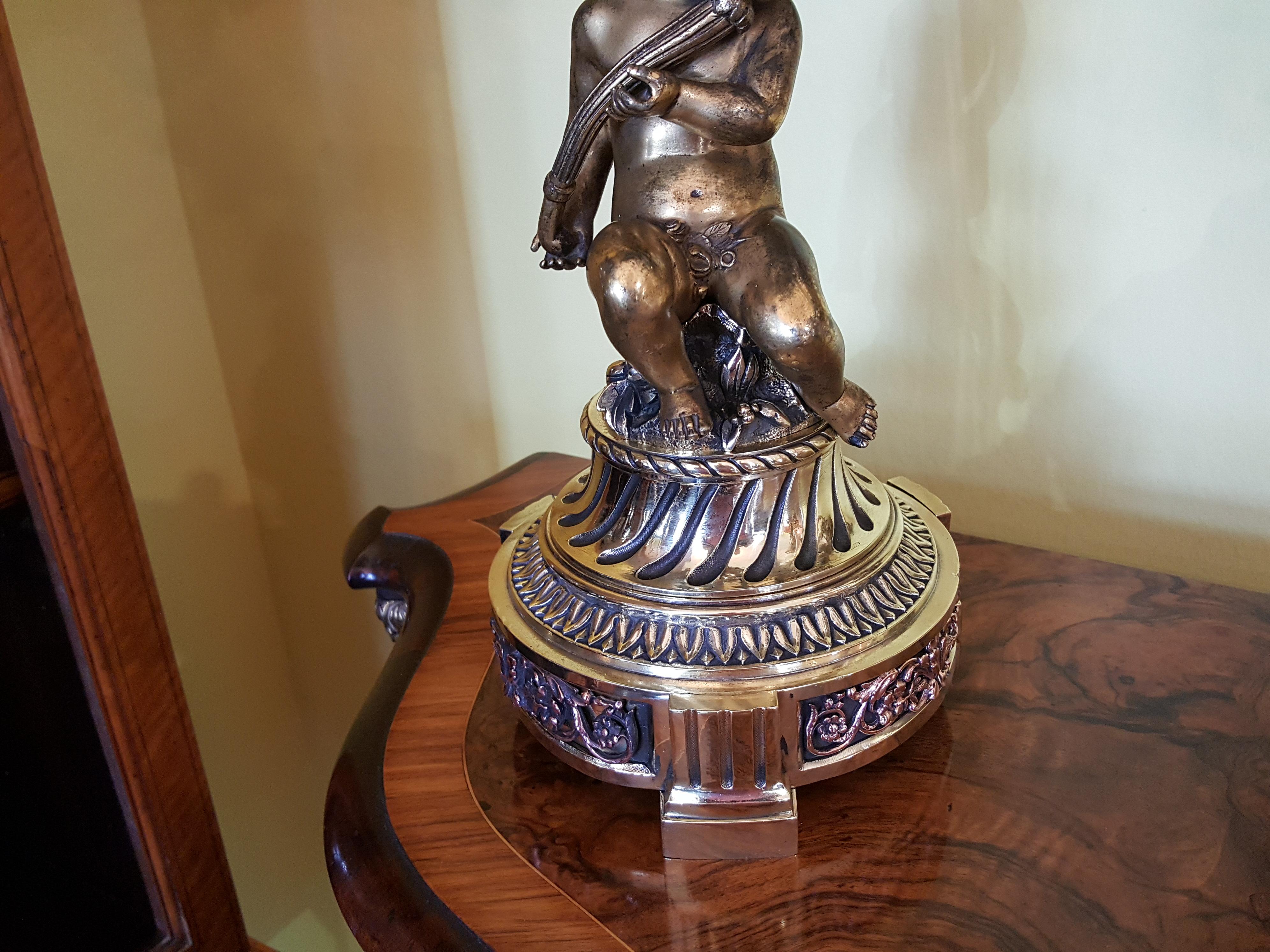 Pair of Late 19th Century French Gilt Bronze Table Lamps In Good Condition For Sale In Altrincham, Cheshire