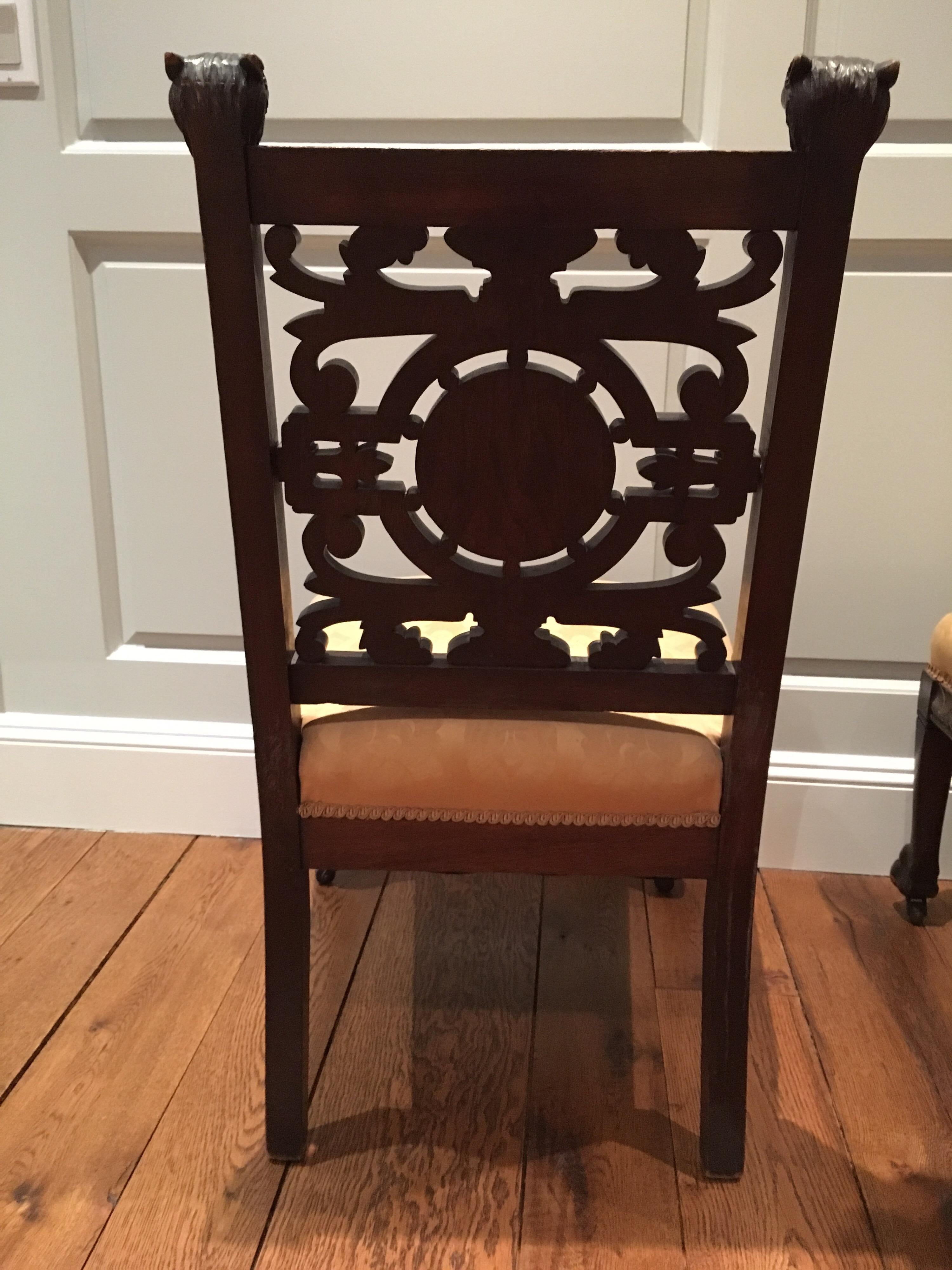 Pair of Late 19th Century Carved Side Chairs, Aesthetic Movement, circa 1890 5