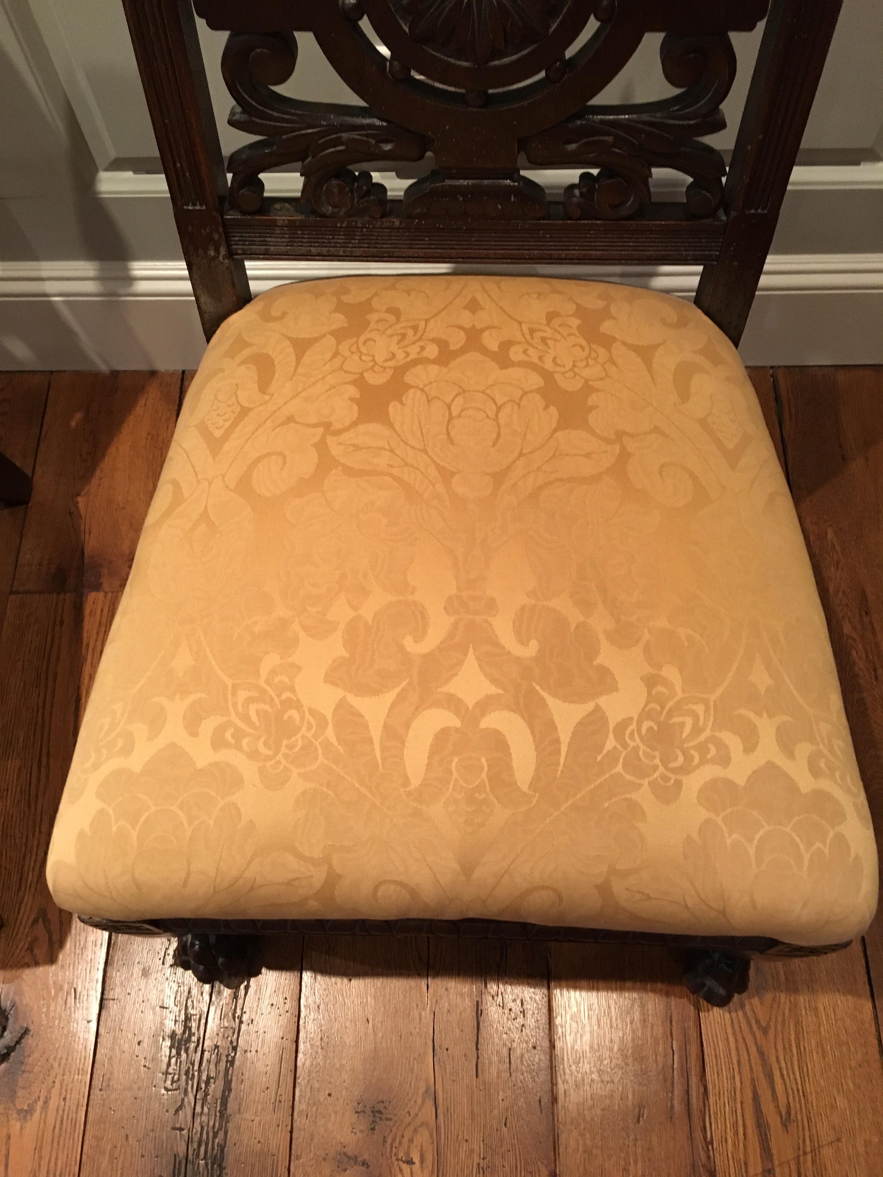 Pair of Late 19th Century Carved Side Chairs, Aesthetic Movement, circa 1890 9