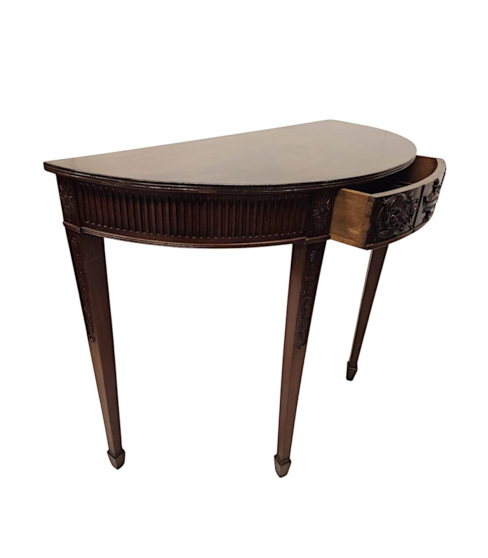 Pair of Late 19th Century Adams Design Demi-Lune Side or Console Tables For Sale 2