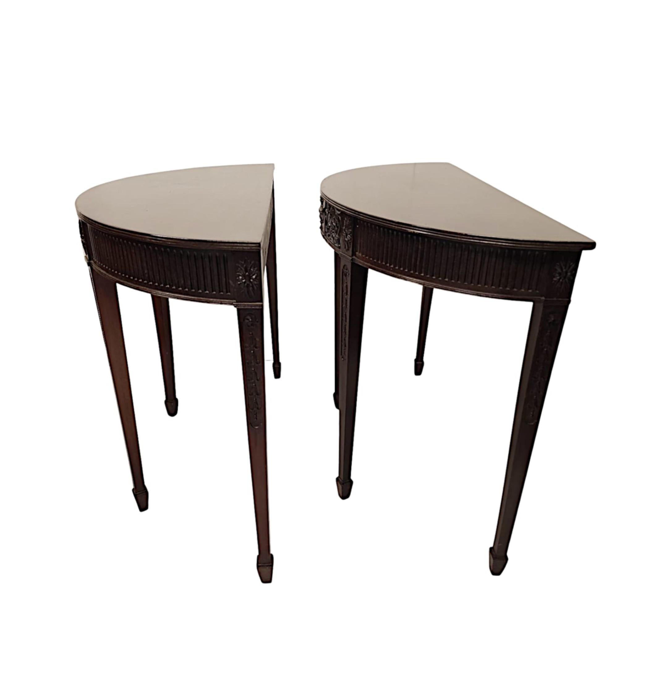 Pair of Late 19th Century Adams Design Demi-Lune Side or Console Tables For Sale 4