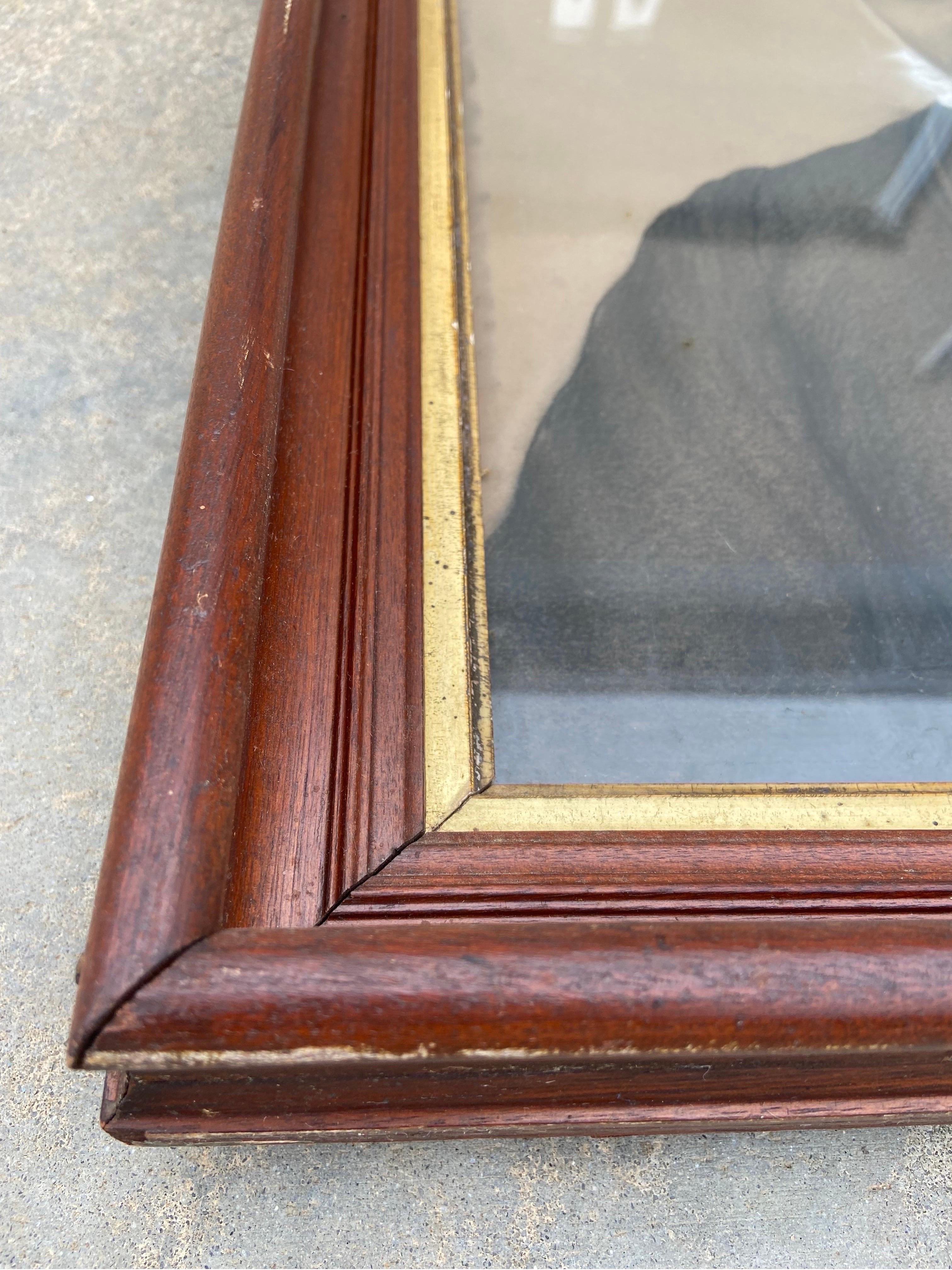 Pair of Late 19th Century American Chalk Drawing Portraits in Antique Frames 2